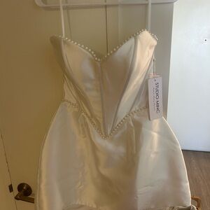 Studio Minc Pearl Heart Bodice mini dress